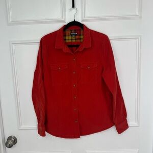 Toad&Co Brick Red Button-Up Shirt, Women’s Medium
